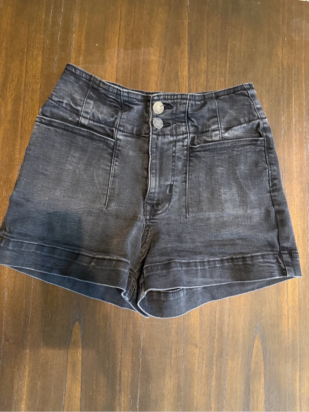 Maurices High-Waist Black Denim Shorts